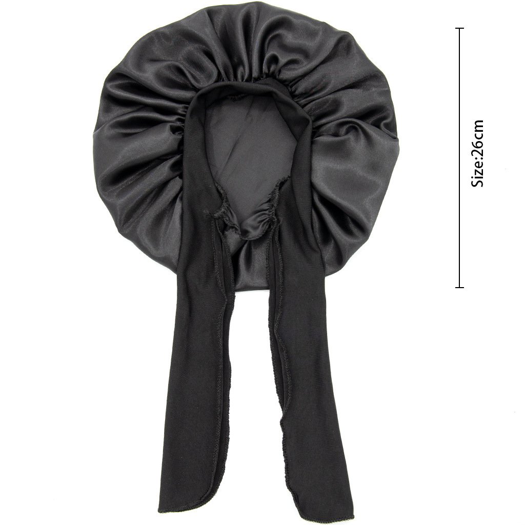 Wholesale Solid Color Kids Satin Bonnets with Tie Band Baby Bonnet Toddler Sleeping hats Soft Silk Night Sleeping Hair Hats