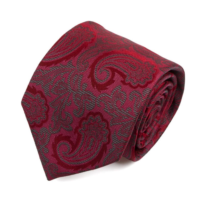 Wholesale High Quality Handmade Men's Business Formal Tie 100% Silk Woven Paisley Stripe Floral Pattern Necktie