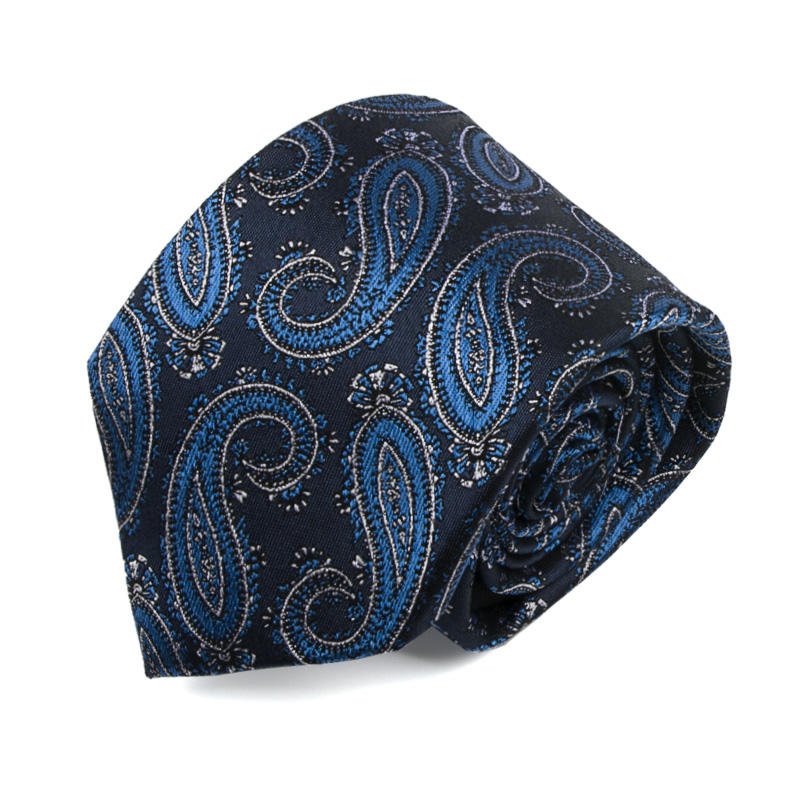 Wholesale High Quality Handmade Men's Business Formal Tie 100% Silk Woven Paisley Stripe Floral Pattern Necktie