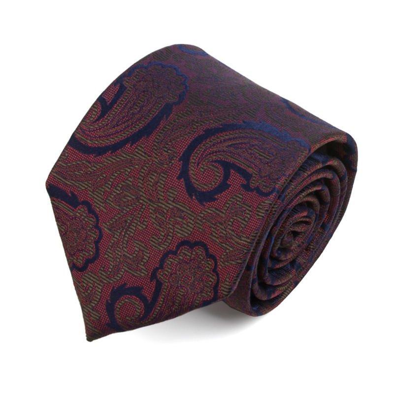 Wholesale High Quality Handmade Men's Business Formal Tie 100% Silk Woven Paisley Stripe Floral Pattern Necktie