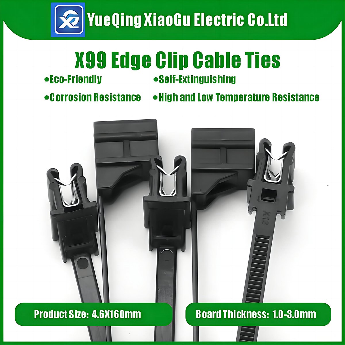 Ready to Ship High Quality Self-locking Plastic Nylon Clamp Zip Tie X99 Edge Clip Cable Ties