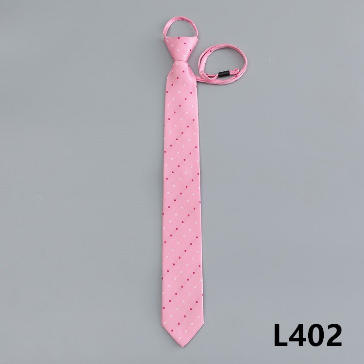 Woven tie wholesale zipper classical stripe polyester classical men customize pink pred knot necktie