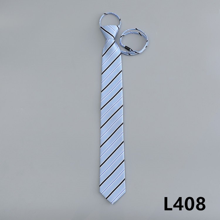 Woven tie wholesale zipper classical stripe polyester classical men customize pink pred knot necktie