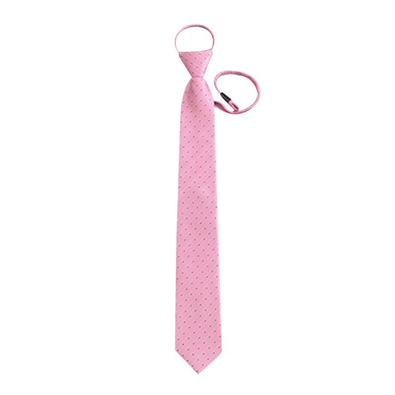 Woven tie wholesale zipper classical stripe polyester classical men customize pink pred knot necktie