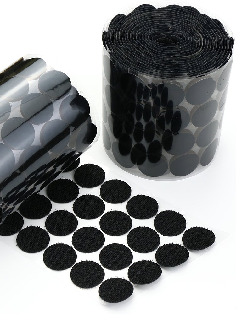 Custom Velcroes Nylon Reusable Polka dot round adhesive quiet Hook and Loop Velcroes Hook and Loop Velcroes