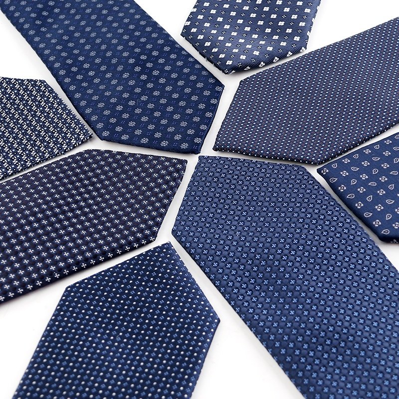 Navy blue handmade woven polyester tie for men, custom Jacquard fashion design tie , Men's Stock Wedding Ties & Accessories