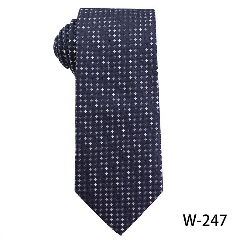Navy blue handmade woven polyester tie for men, custom Jacquard fashion design tie , Men's Stock Wedding Ties & Accessories