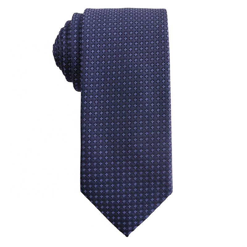 Navy blue handmade woven polyester tie for men, custom Jacquard fashion design tie , Men's Stock Wedding Ties & Accessories