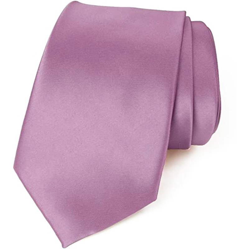 7cm wide Hand made solid neck ties fashion plain satin light violet purple Cravatte da uomo tie for men suits