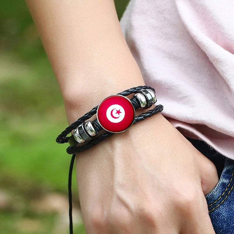 80 Models Tunisia Flag Map Tie Clip Lapel Pin Ring Brooch Cuff Link Necklace Bracelet Earrings Key Chain Tunisian Jewelry Set