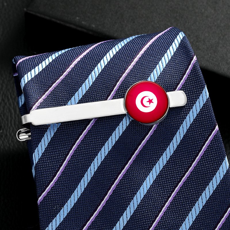 80 Models Tunisia Flag Map Tie Clip Lapel Pin Ring Brooch Cuff Link Necklace Bracelet Earrings Key Chain Tunisian Jewelry Set