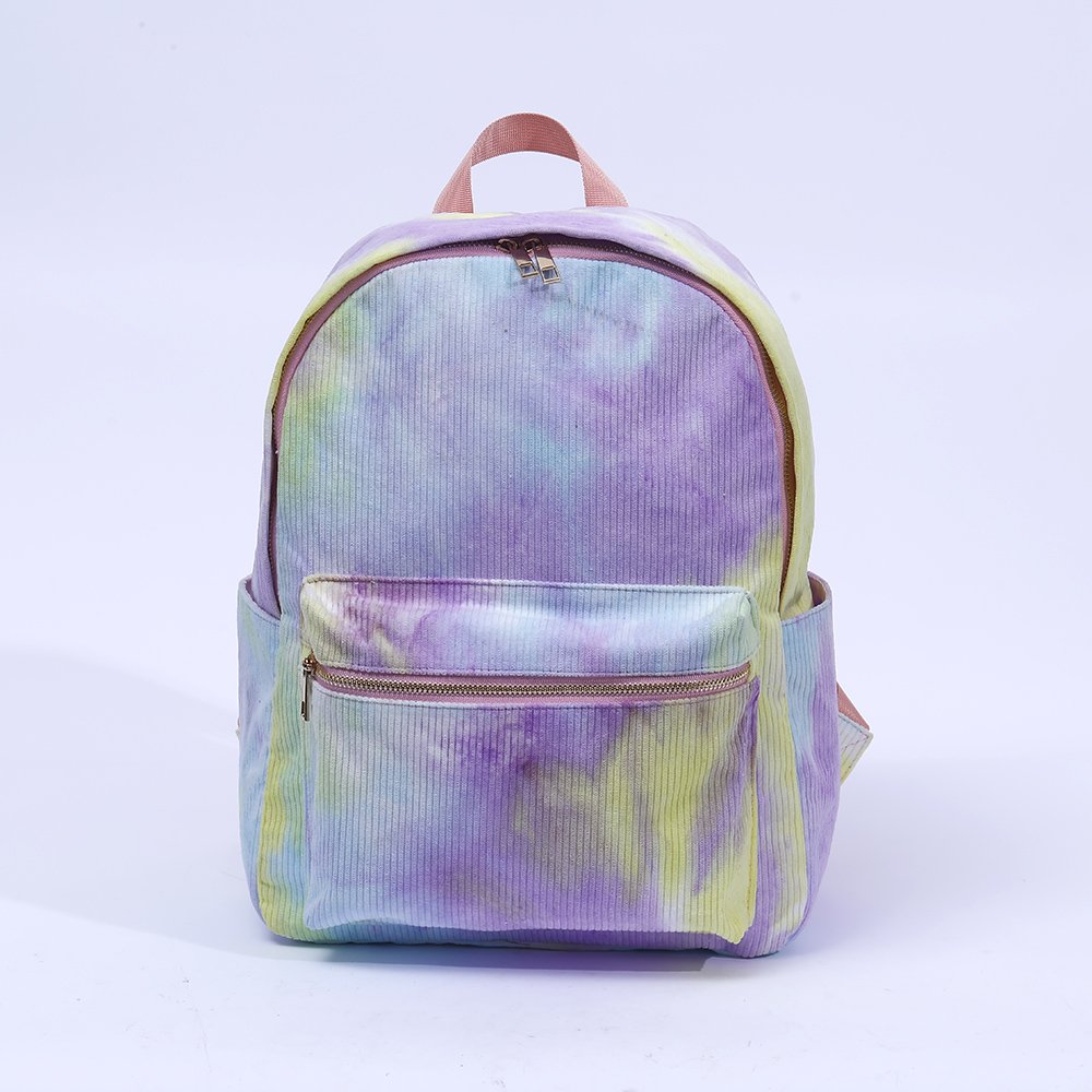 Popular Boys Girls Cute Student School Bag Corduroy Kids Children's Backpack Customized Travel Tie Dye Corduroy School Backpack