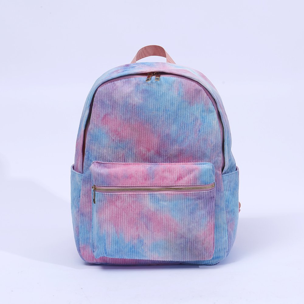 Popular Boys Girls Cute Student School Bag Corduroy Kids Children's Backpack Customized Travel Tie Dye Corduroy School Backpack