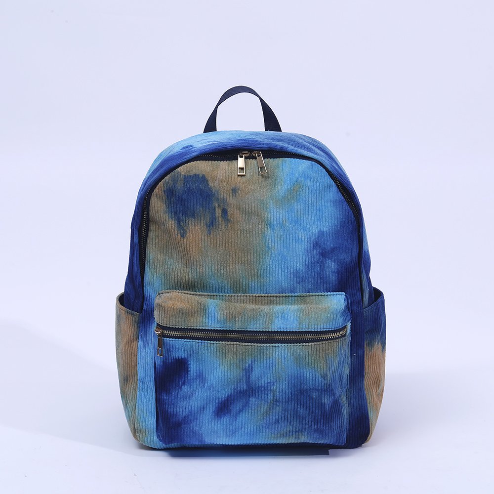 Popular Boys Girls Cute Student School Bag Corduroy Kids Children's Backpack Customized Travel Tie Dye Corduroy School Backpack