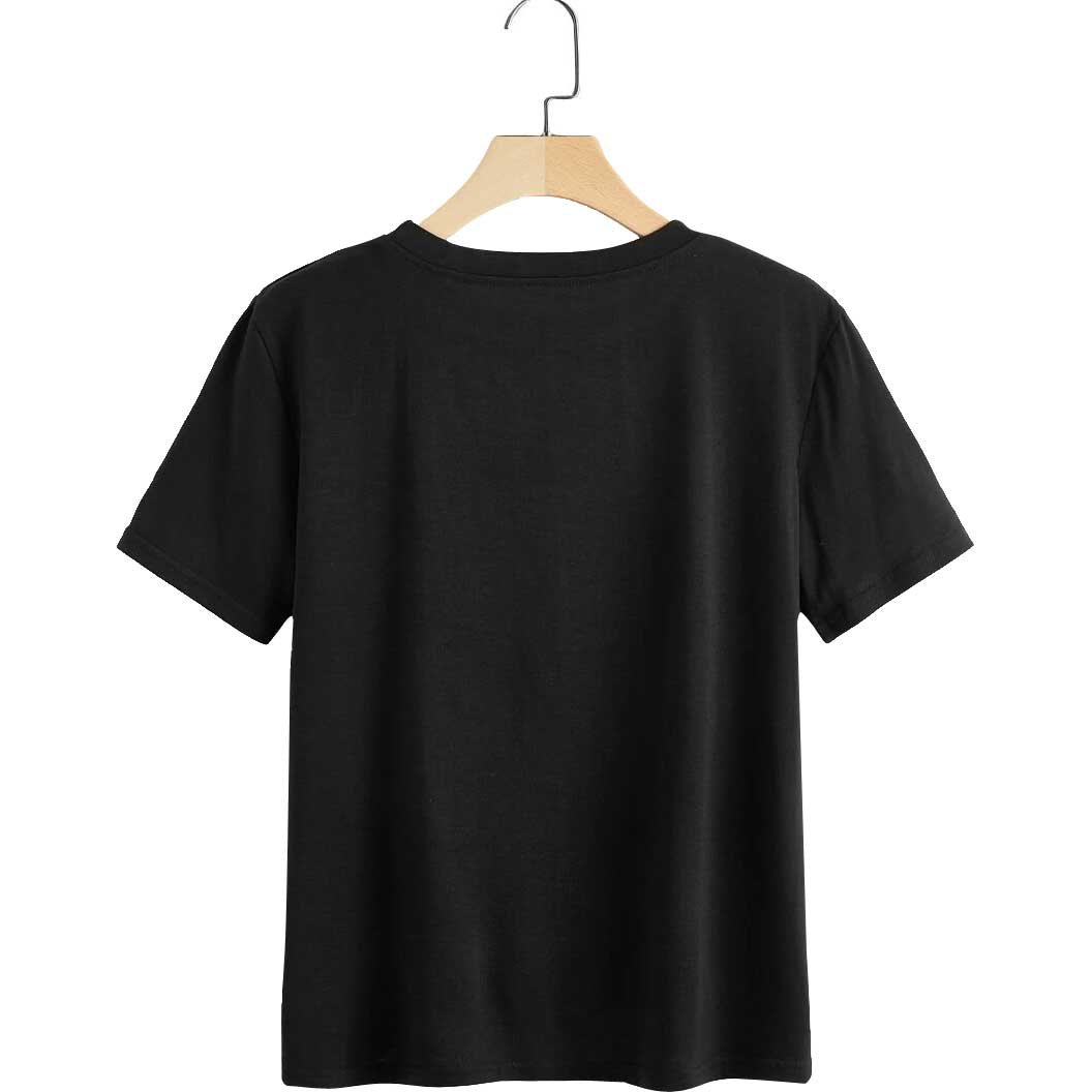 Hot Sale Women Premium Quality Black Car phirtrinted Casual T-Shirt