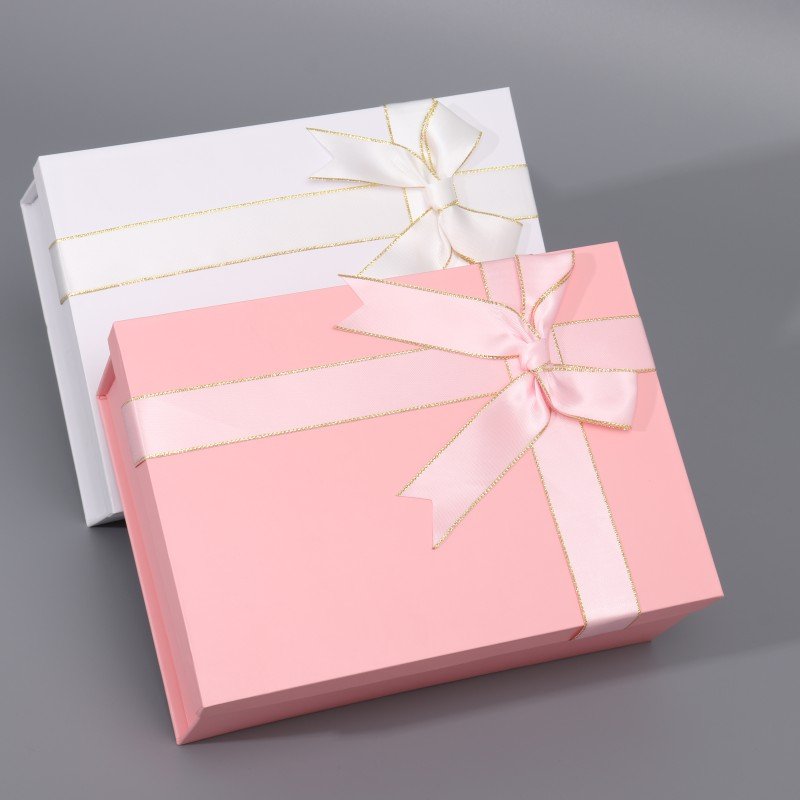 2024 new beautiful pink bow tie packaging underwear shirt clothing with ribbon gift box