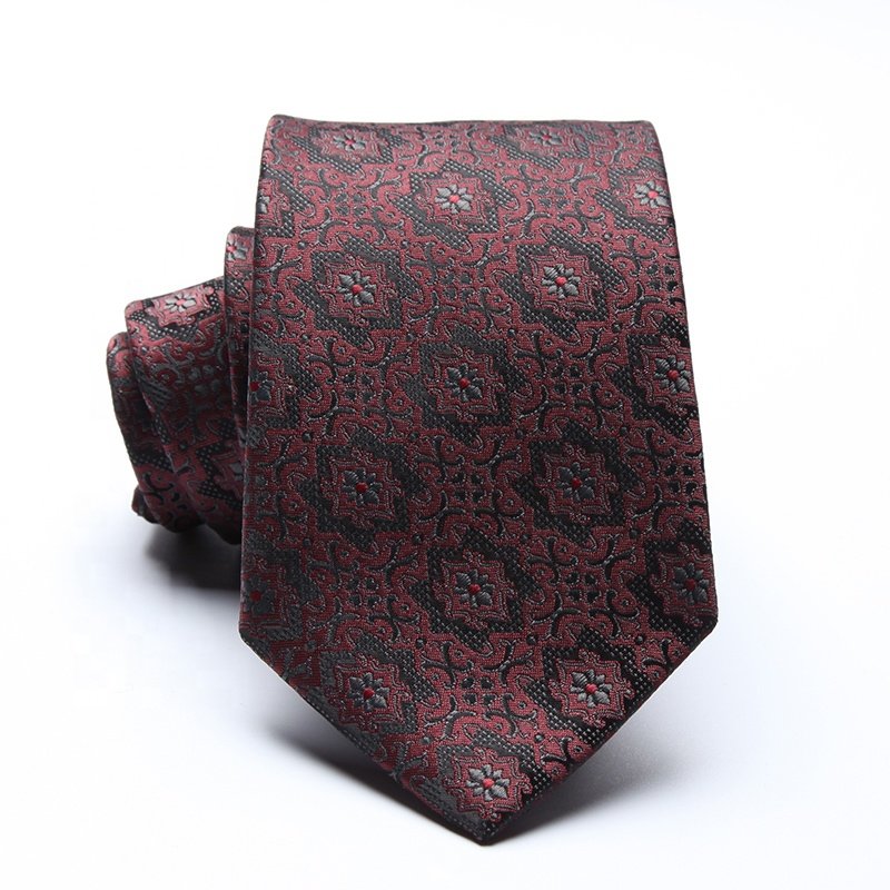 fashion design recycled polyester woven jacquard red blue floral striped paisley dot business handmade necktie ties men eco-tie