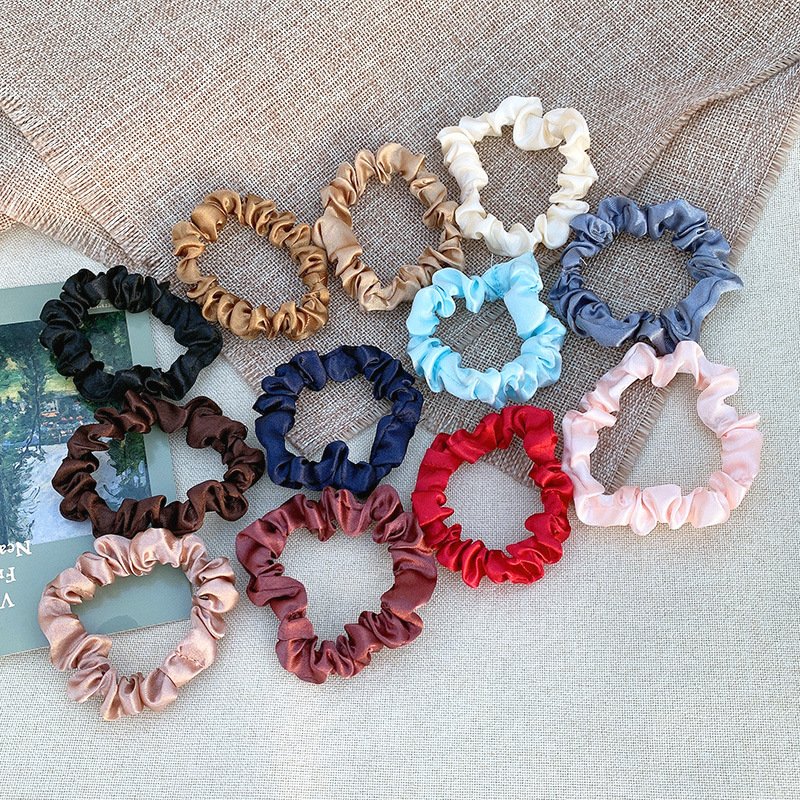 Customize Wholesale Hair Accessories Satin Solid Color Scrunchies Elastic Hair Bands Hair Ties Satin Silk Scrunchies