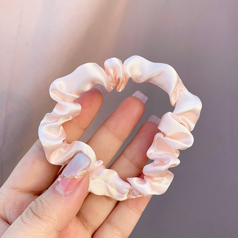Customize Wholesale Hair Accessories Satin Solid Color Scrunchies Elastic Hair Bands Hair Ties Satin Silk Scrunchies