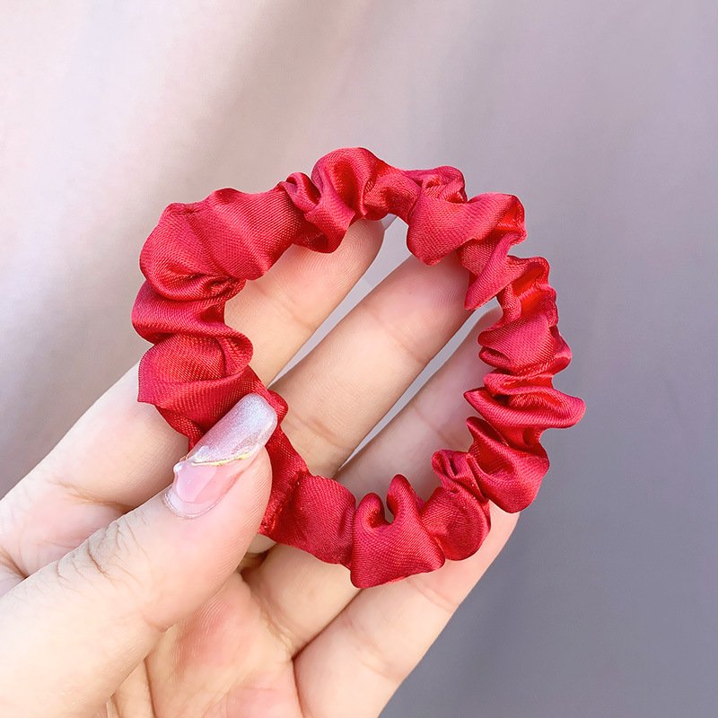 Customize Wholesale Hair Accessories Satin Solid Color Scrunchies Elastic Hair Bands Hair Ties Satin Silk Scrunchies