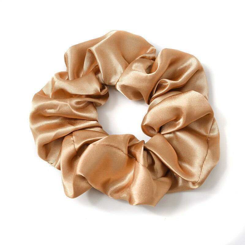 Customize Wholesale Hair Accessories Satin Solid Color Scrunchies Elastic Hair Bands Hair Ties Satin Silk Scrunchies