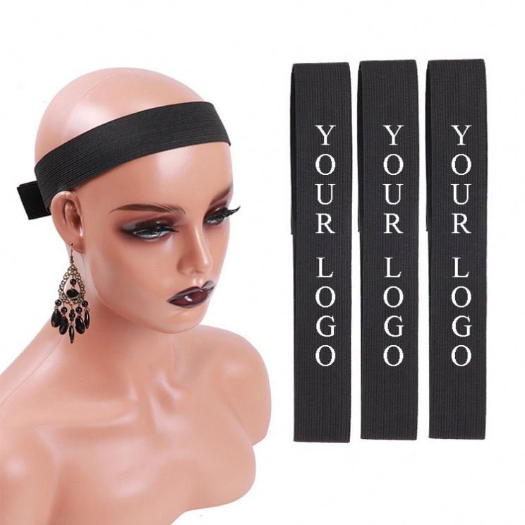 Hot Selling Adjustable Wig Melt Hair Band Custom Logo Printed Black Elastic Wig Band With Low Price