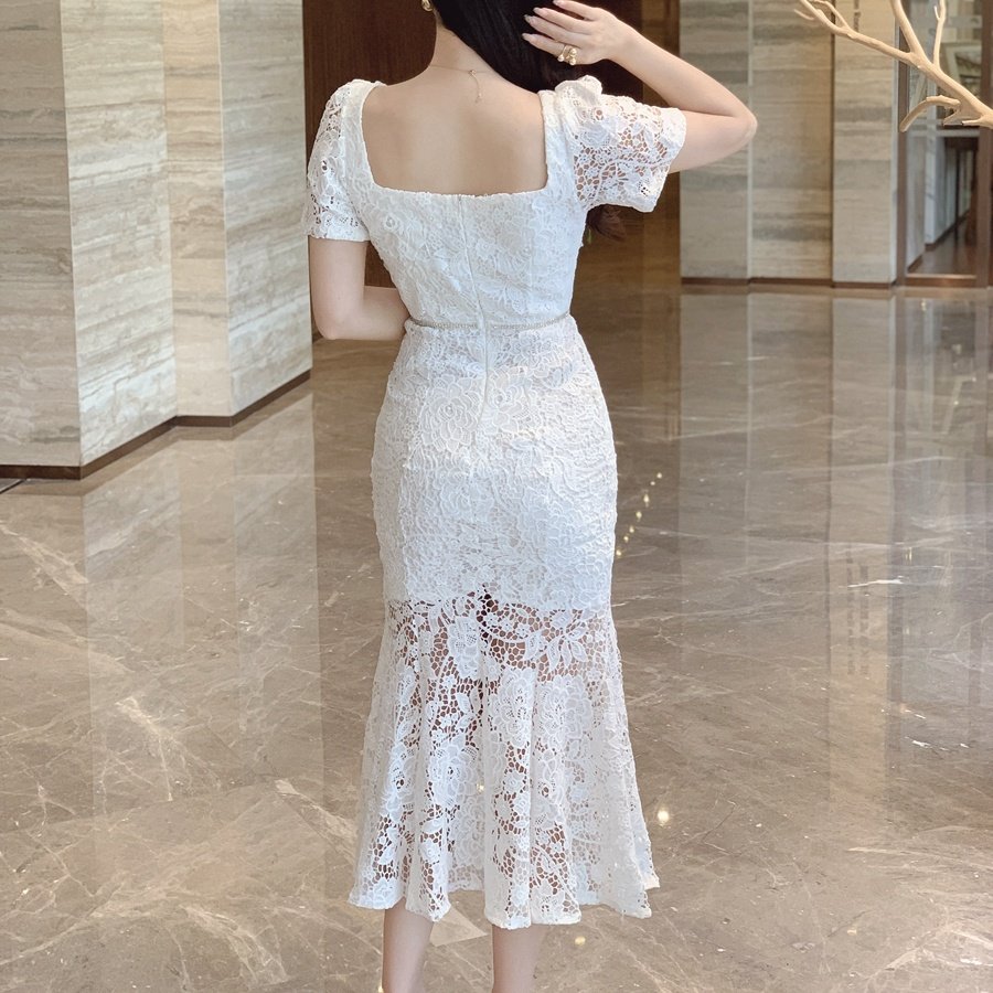 Party Dress Summer New Ladies Sleeveless V-Neck Pleated Dress Slim Banquet Women's Clothing
