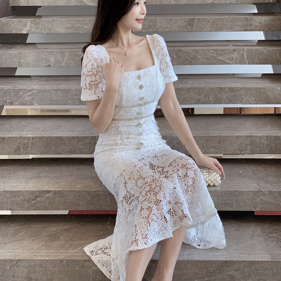 Party Dress Summer New Ladies Sleeveless V-Neck Pleated Dress Slim Banquet Women's Clothing