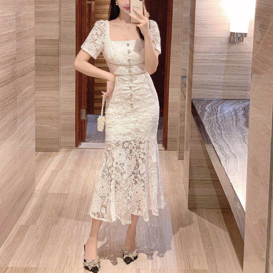 Party Dress Summer New Ladies Sleeveless V-Neck Pleated Dress Slim Banquet Women's Clothing