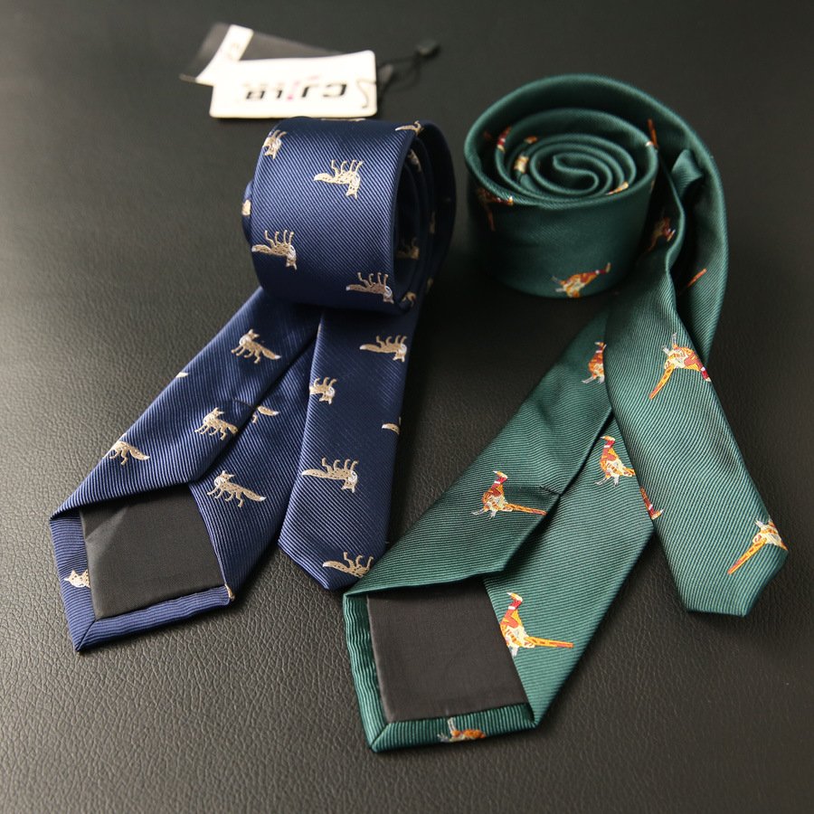 Designer Men's Tie Animal Embroidery Business Leisure Ties Little Bee British Tie Men's Wedding Suit Decorations Neckties