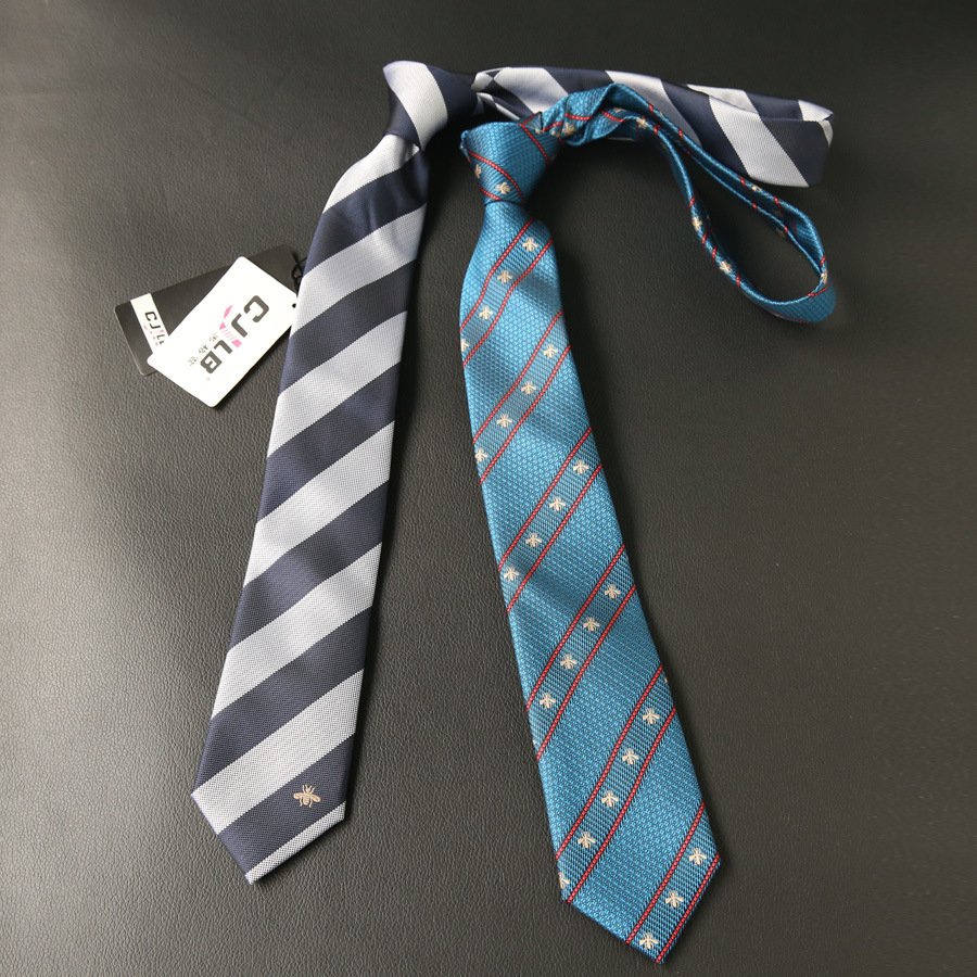 Designer Men's Tie Animal Embroidery Business Leisure Ties Little Bee British Tie Men's Wedding Suit Decorations Neckties