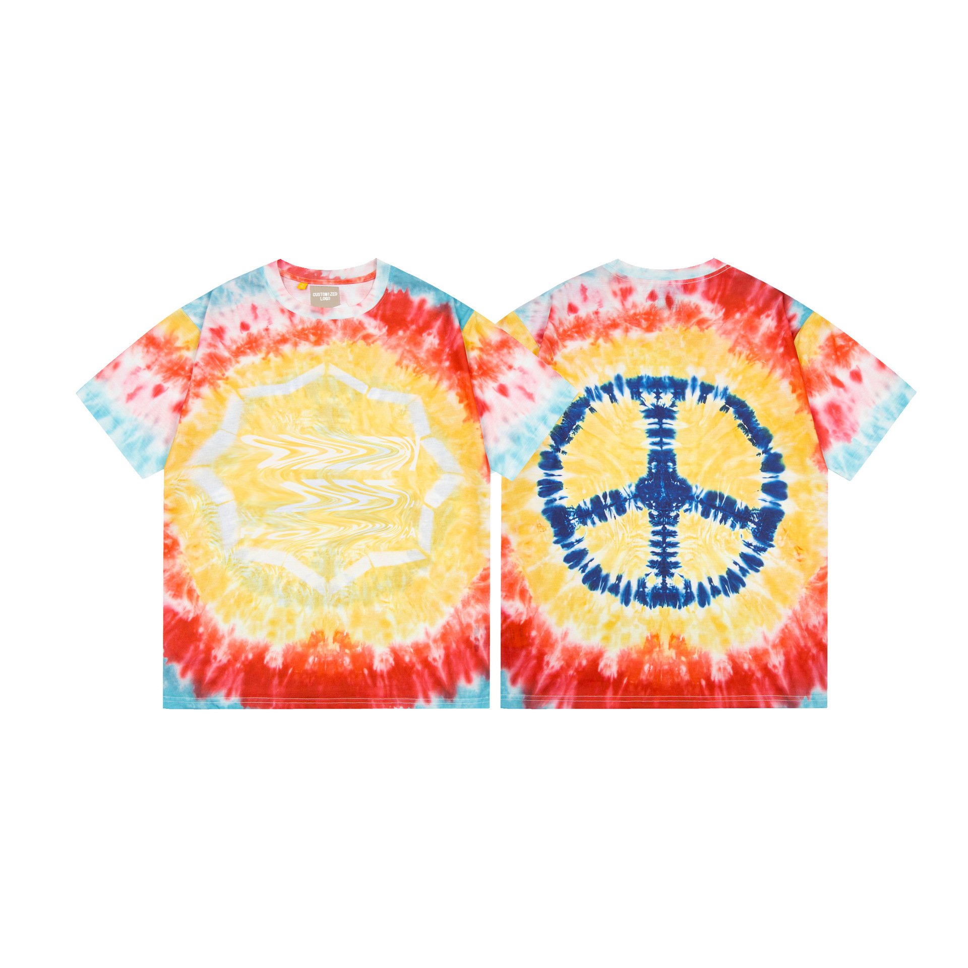 Top Quality Custom Oem Tie Dye T Shirt High Street Gallery Short Sleeve Streetwear Tee For Men And Women