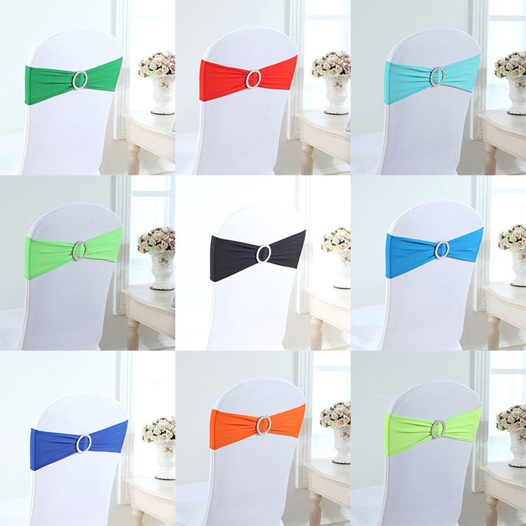 Wholesale Banquet Spandex Chair Sash Knot Wedding Bow Chair Sashes Gold Ties Backs Wedding Decorative Bows For Chairs