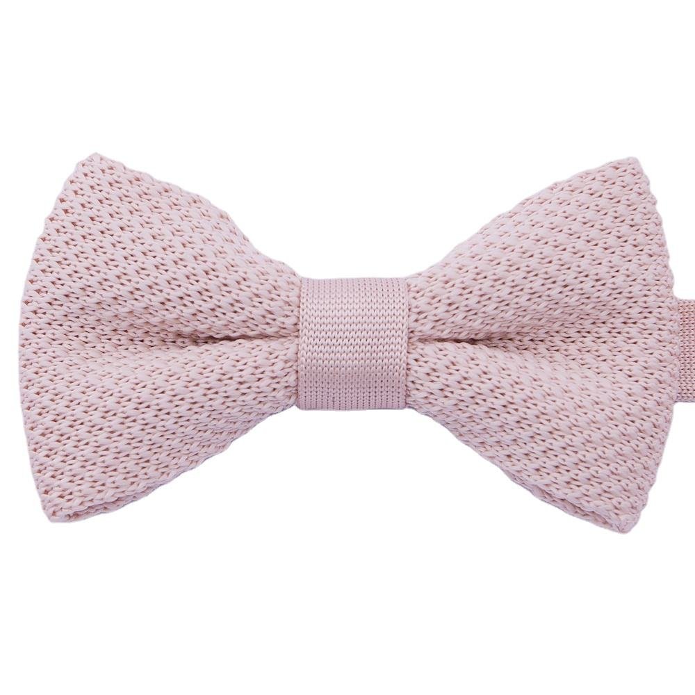 Newest Popular OEM/ODM Solid Color Knit Bowties High Quality 100% Polyester Low Price Handmade Knitted Bow Tie For Wholesale