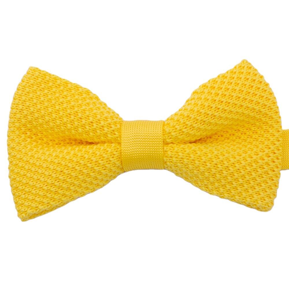 Newest Popular OEM/ODM Solid Color Knit Bowties High Quality 100% Polyester Low Price Handmade Knitted Bow Tie For Wholesale