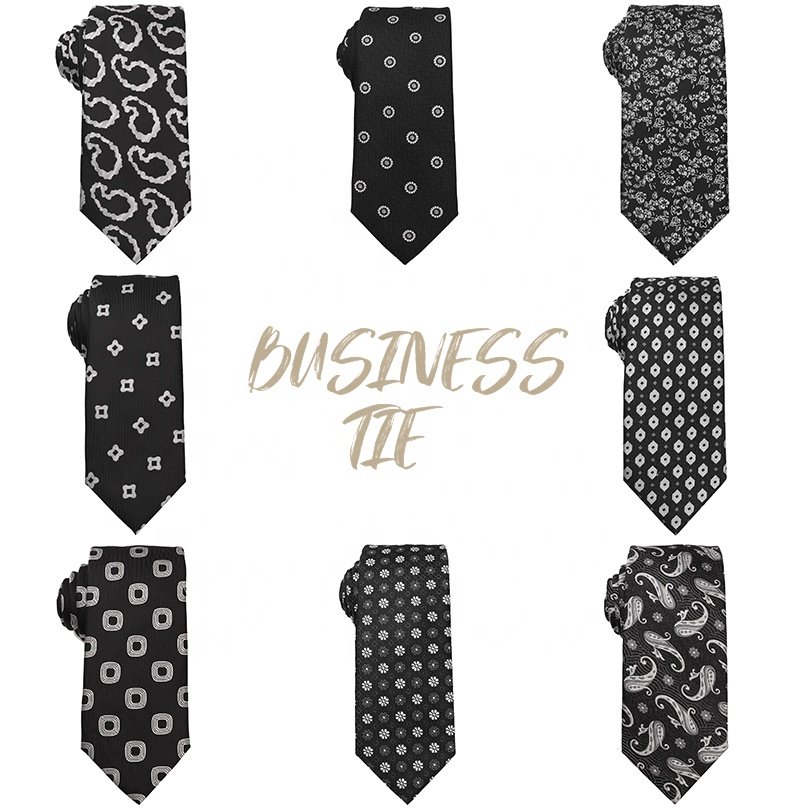 Wholesale Cheap Polyester Men's Luxury Ties Custom High Quality Business Black Ties For Men From Tie Manufacturers