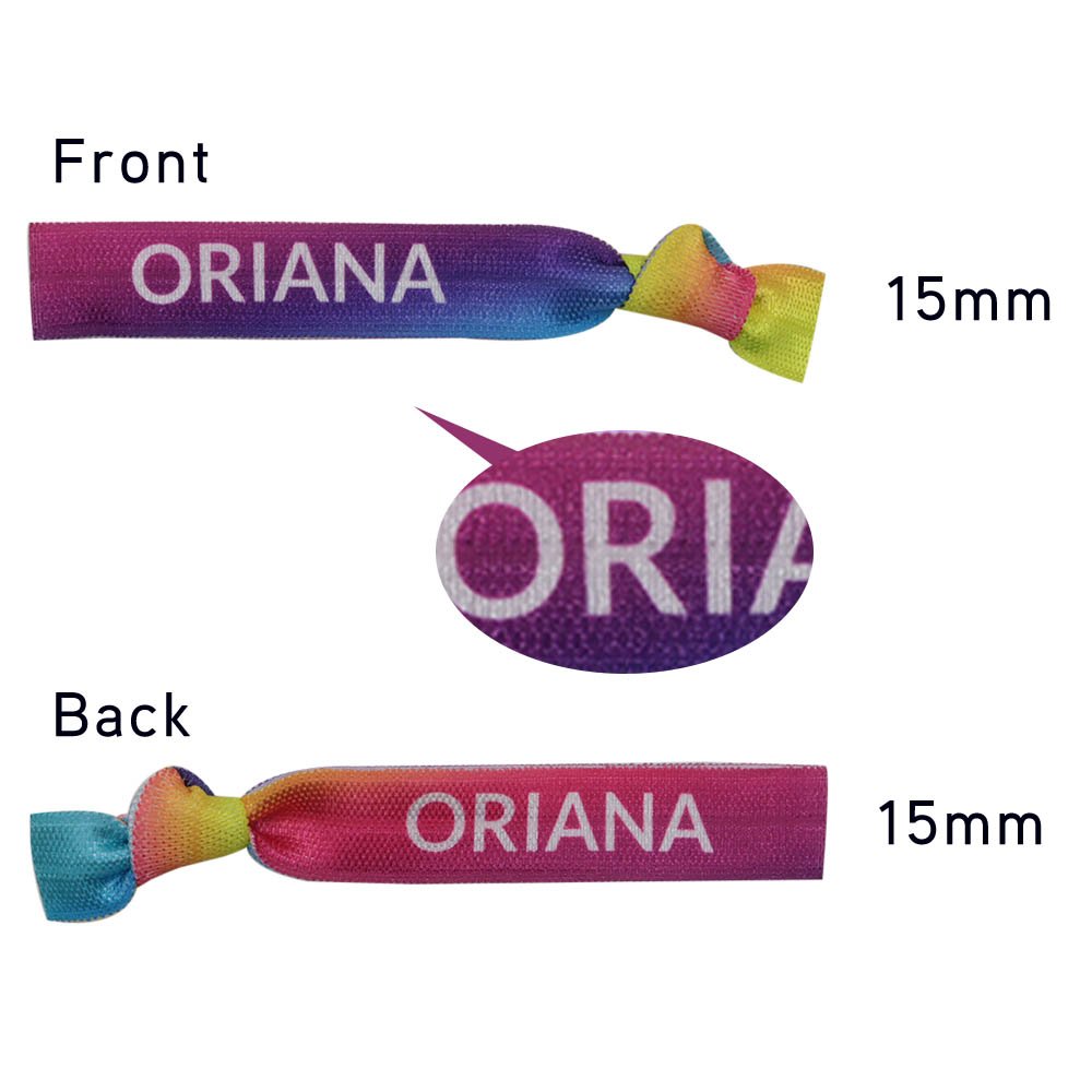 Custom ombre colored hair ties bracelets for wedding festival party shower concert