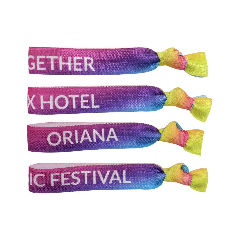 Custom ombre colored hair ties bracelets for wedding festival party shower concert