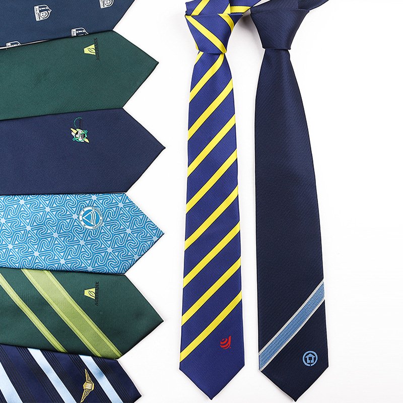 Wholesale Business Custom Design Black and Gold Jacquard Woven Men Silk Tie