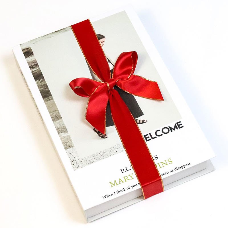 Personalized custom logo pre-tied satin ribbon bows with stretch loop rlbbons for gift box packing