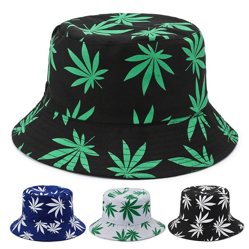 Cheap Unisex Maple Leaf Printed Reversible Fisherman Caps Logo Custom Printed Bucket Hats Tie Dye Printed Fisherman Hat