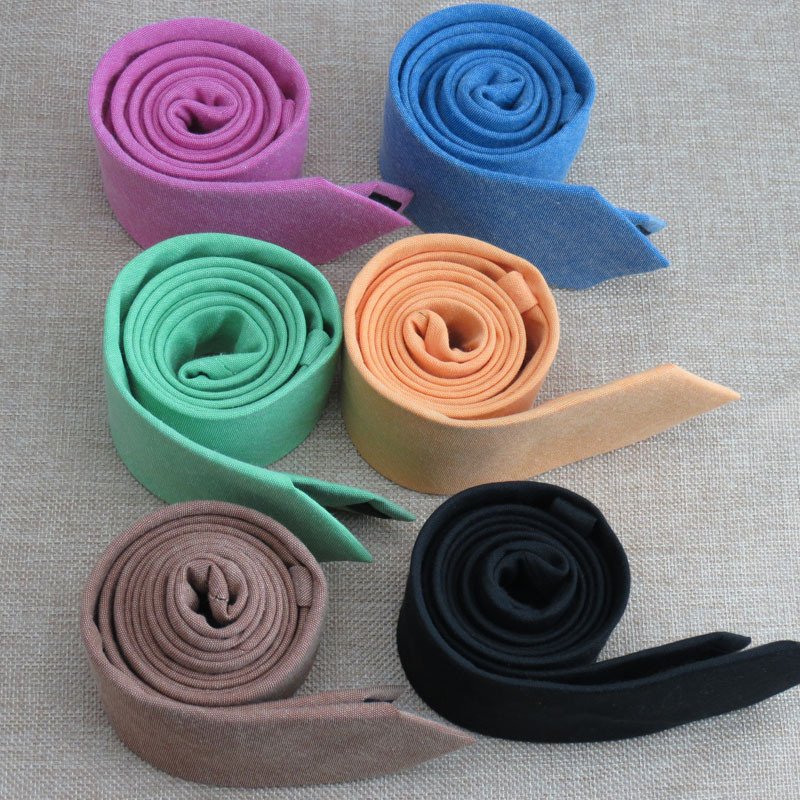 2024 Good quality monochrome narrow tie marriage new cotton boutique white point plain cotton tie