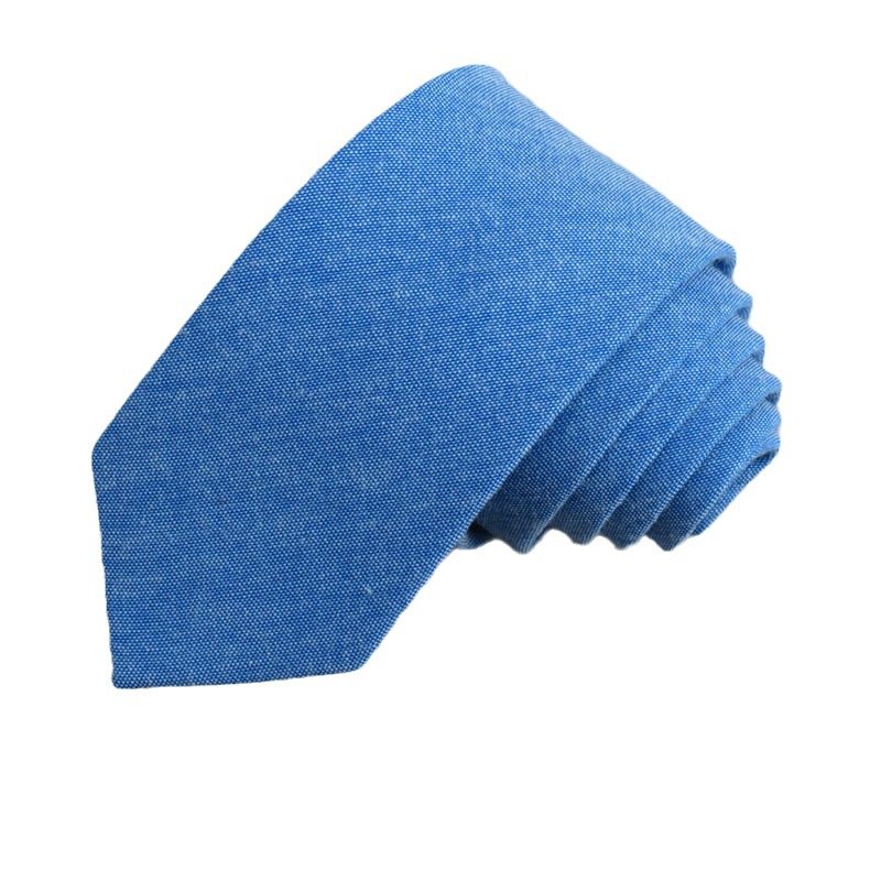 2024 Good quality monochrome narrow tie marriage new cotton boutique white point plain cotton tie