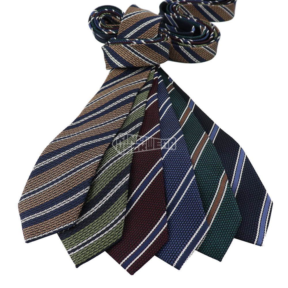 3-Fold Custom Mens Suit Necktie Ties For Men Striped Silk Garza Grossa Grenadine Luxury Tie