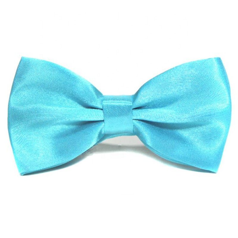 wholesale classic solid color polyester adjustable bow ties for men