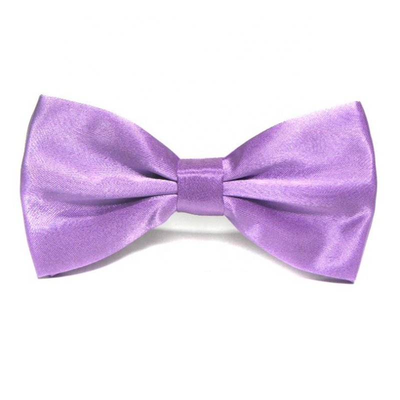 wholesale classic solid color polyester adjustable bow ties for men