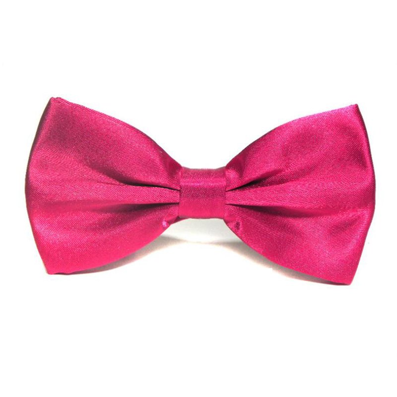 wholesale classic solid color polyester adjustable bow ties for men