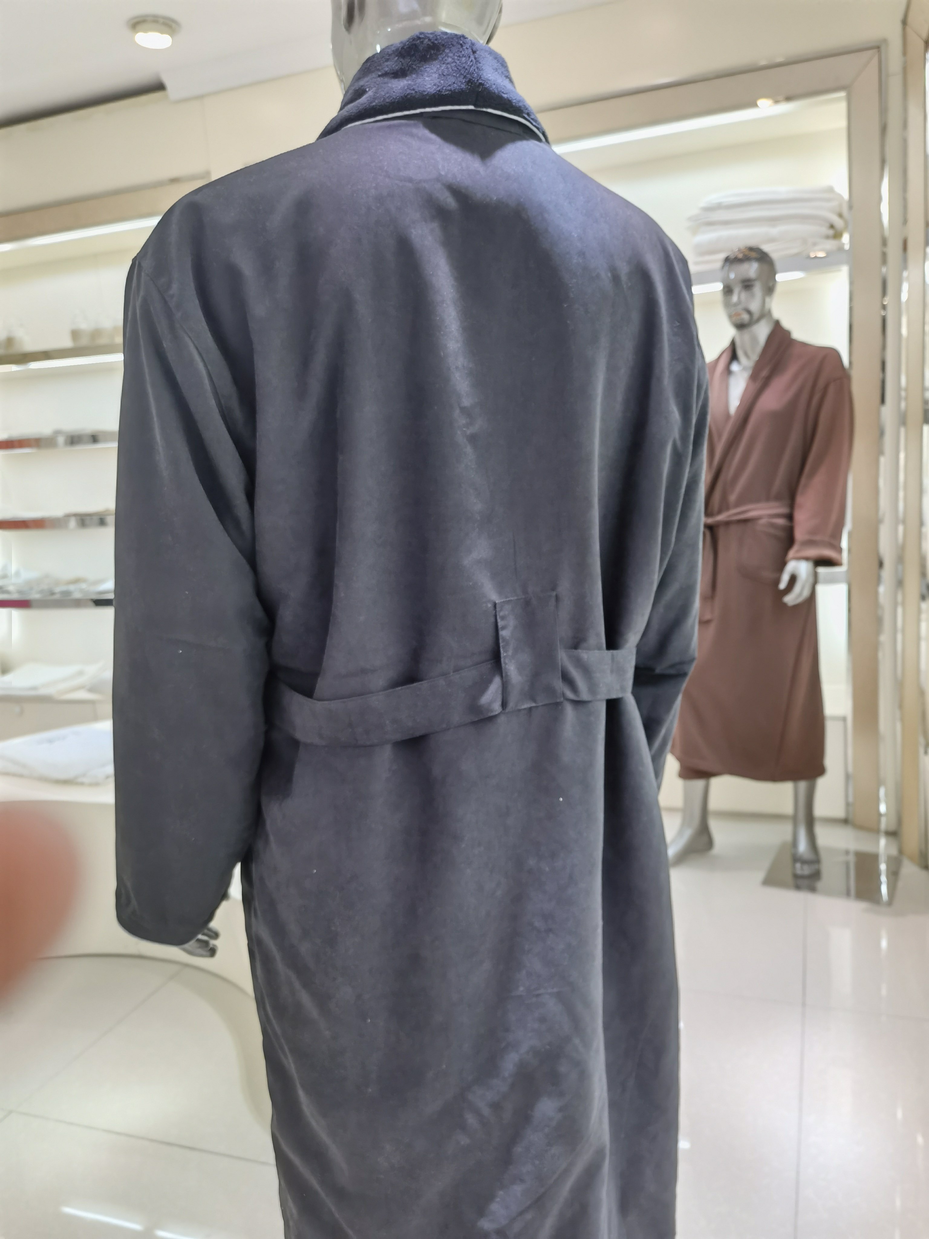 Mens Plush Lined Microfiber Robe, Soft Warm Men Bathrobe for Spa & Hotel Long Luxury Bath Robe