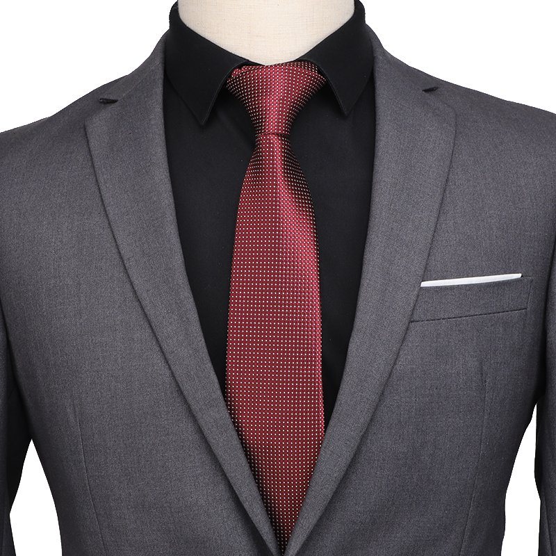 Navy Blue Men Polyester Neckties Custom Geometry Pattern Men Ties for Party Business Casual Suit Accessories