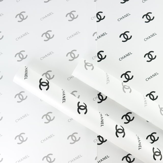 luxury brands designer logo flower wrapping paper roll waterproof plastic printing bouquet floral paper gift for packaging